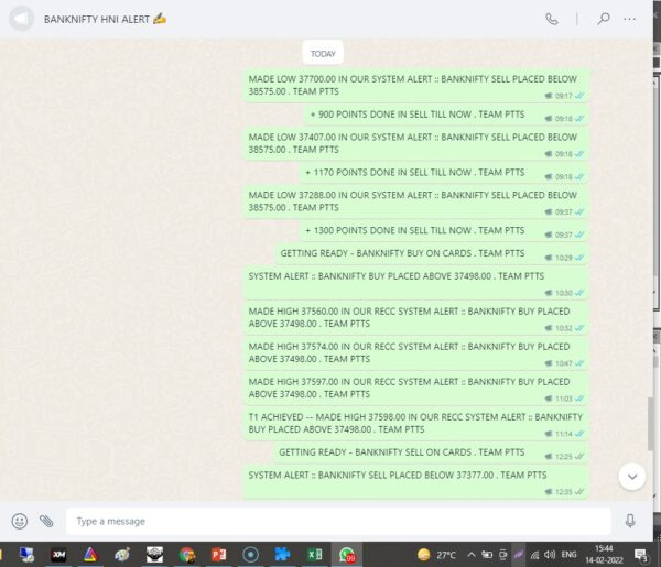 LIVE BANK NIFTY WAPP SYSTEM ALERTS